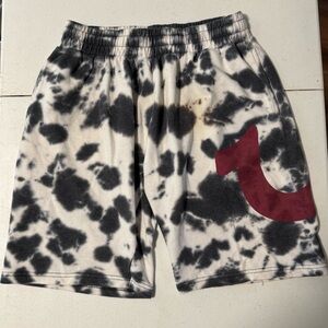 True Religion Black and White Tie-Dye Shorts Small